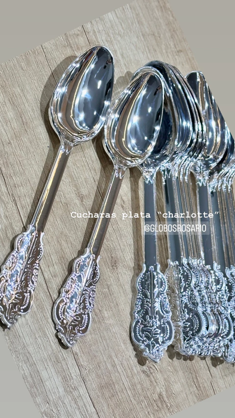 Cucharas plateadas “ charlotte “ x 4 unidades