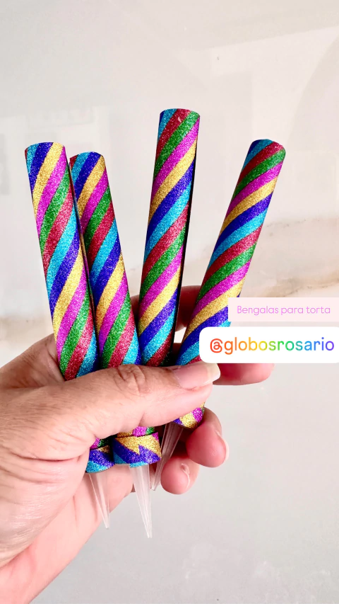 Bengala para torta multicolor givre x unidad