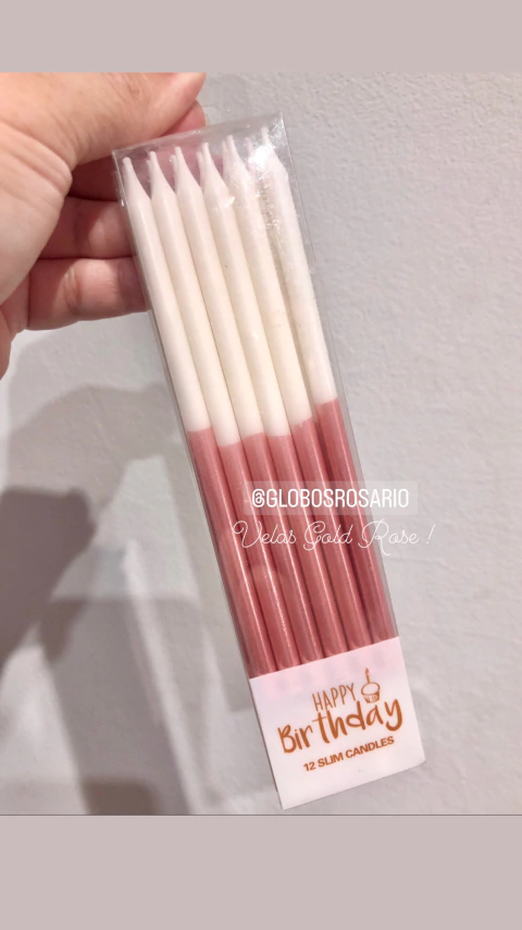 Velas Gold Rose x 12unidades