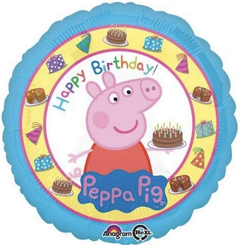 Globo metalizado redondo Peppa pig pastel 18" Anagram