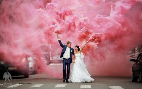 Bengala de Humo Rosa