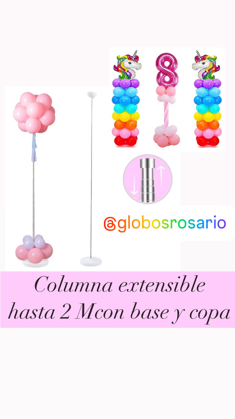 Columna para globos con base y extensible 2 Metros - comprar online