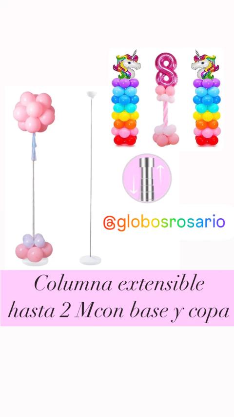 Columna para globos con base y extensible 2 Metros - comprar online