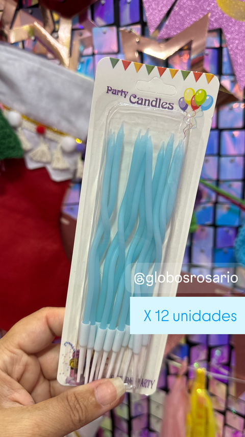 Velitas onduladas x 12 unidades
