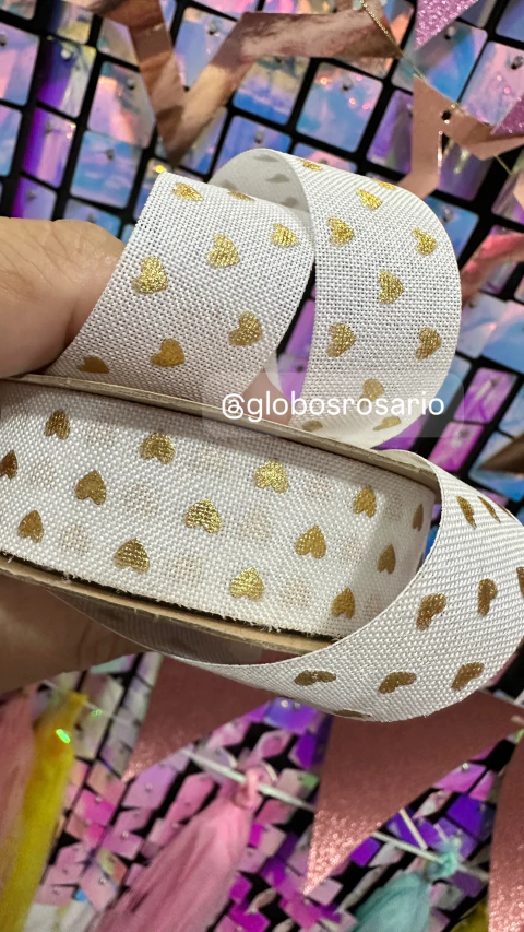 Cinta decorativa importada con detalles en metalizados x metro - comprar online