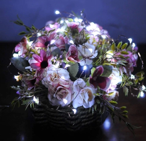 tira de luz microled blanco frio x 3 con pilas