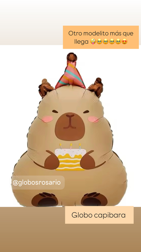 globo CAPIBARA con torta x unidad - comprar online