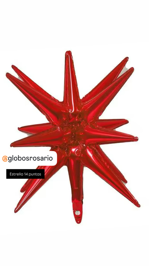 Globo Estrella Roja 14 puntas