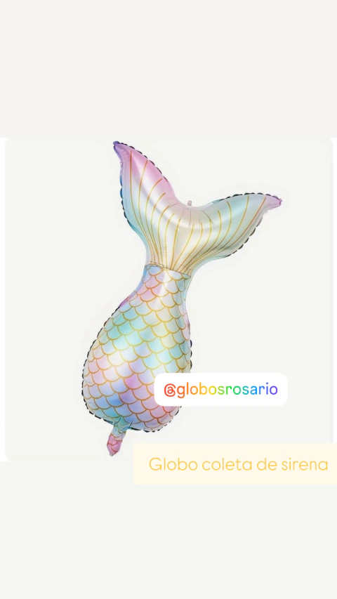 Globo coleta sirena colores suaves 75cm x unidad