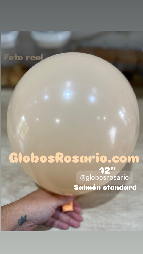 Globo de látex Salmón standard 12" x 10 unidades - comprar online
