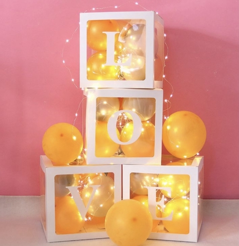 Caja transparente para globos LOVE