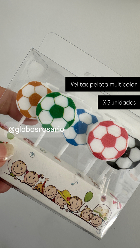 Velitas pelotas multicolor x 5 unidades