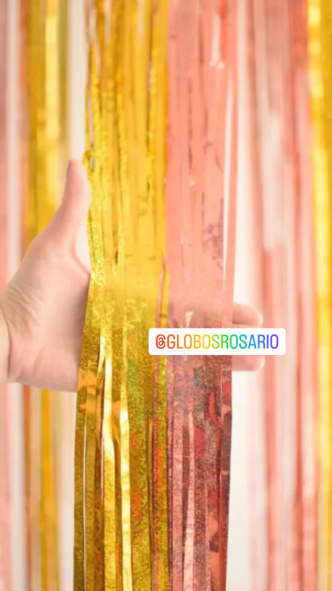 Cortina Gold Rose y Oro metalizada Combinada x unidad