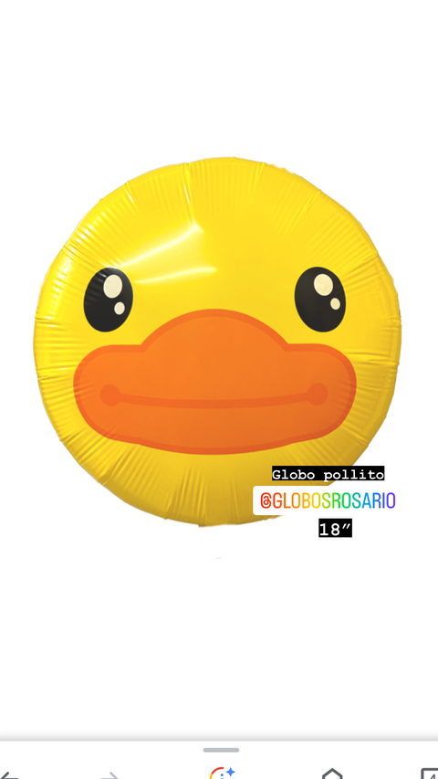 Globo Pollito amarillito 18" Animales de la granja