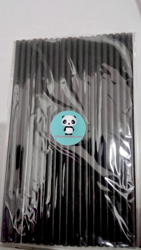 Sorbetes plasticos negros x 20 unidades