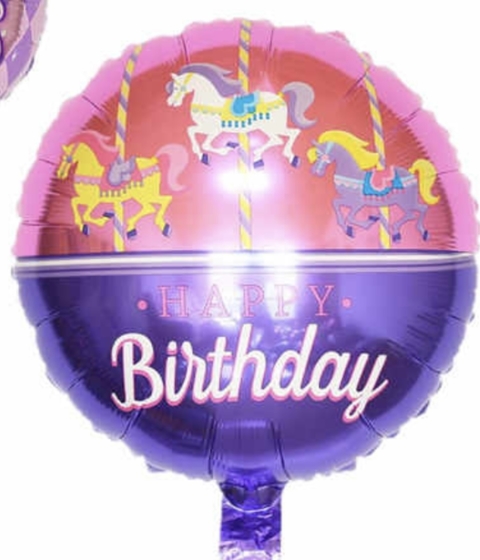 Globo metalizado Carrusel Happy Birthday 18"