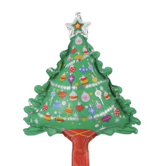 Globo Metalizado arbolito de navidad 32cm