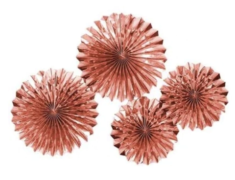 Rosetas metalizadas Rose Gold x 6 unidades