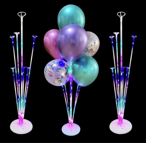 Base para 7 globos con luz led multicolor