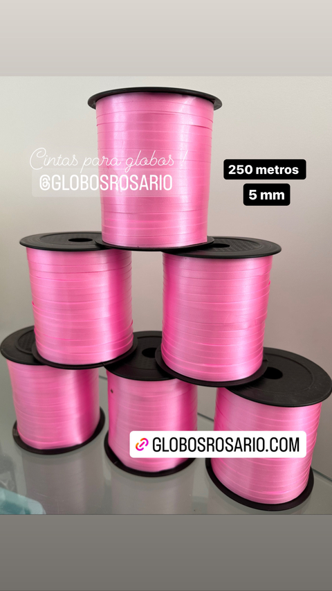 Rollo de cinta Rosa para globos x 250 mts