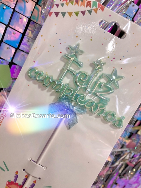 topper para Pastel color verde aqua tornasol