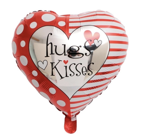 Corazón besos y abrazos 18"