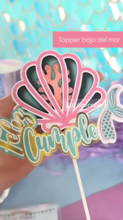 Topper para Pastel “ bajo del mar “ x unidad
