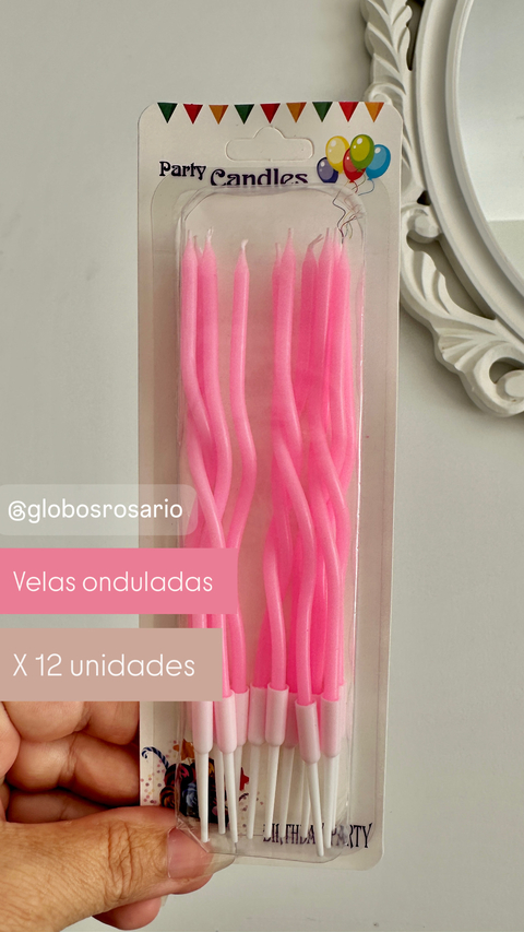 Velitas onduladas x 12 unidades