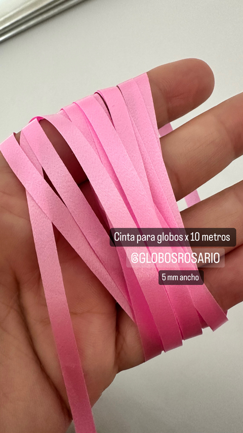Cinta para globos Rosa 5mm x 10 metros