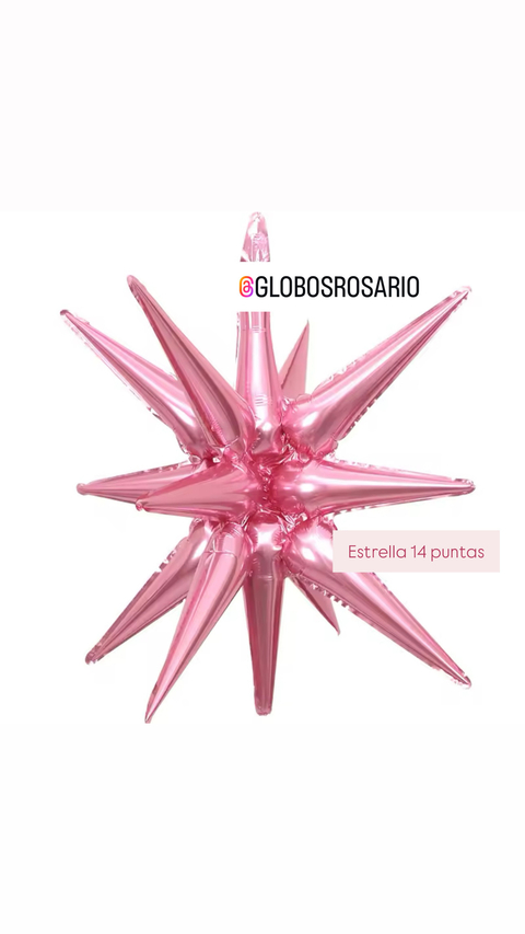 Globo Estrella Rosa 14 puntas