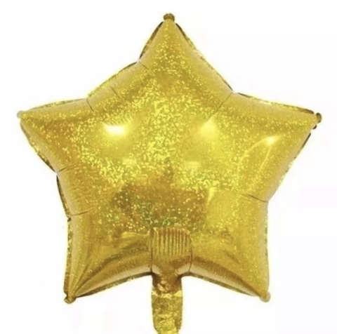 Globo Estrella Dorada Glitter 18"