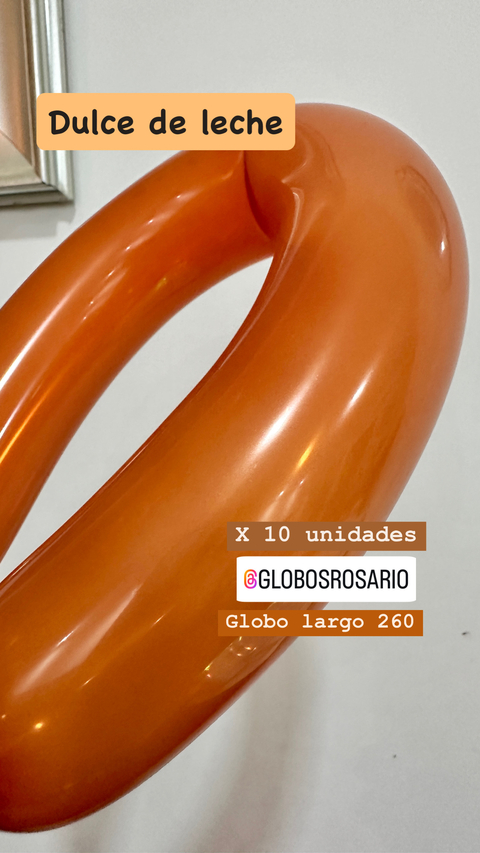 Globos largos 260 color Dulce de leche x 10 unidades