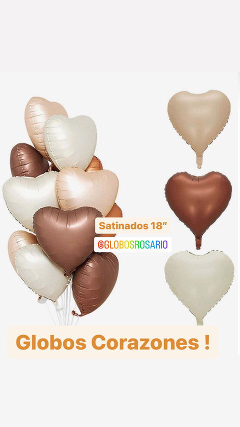 Globo corazon satinado 18”