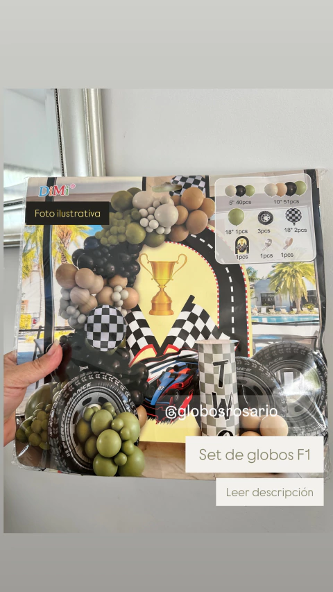 Set de globos F1 x 100 piezas , foto ilustrativa leer con atención la descripción