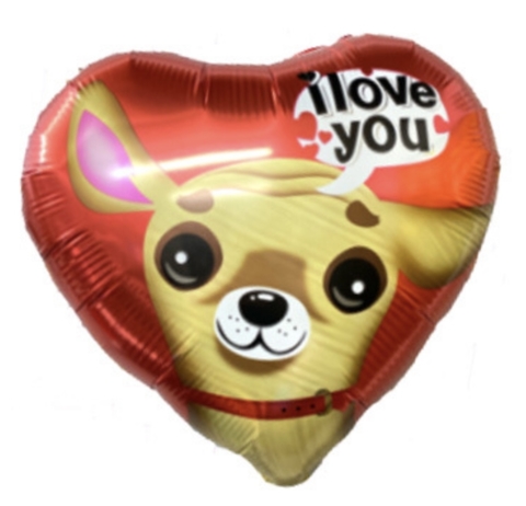 Globo Perro corazón "I Love you " 18"