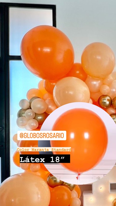 Globo Latex Naranja standard 18" x unidad