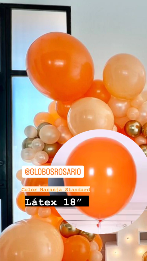 Globo Latex Naranja standard 18" x unidad