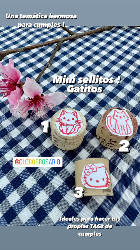 Mini sellitos gatitos x unidad