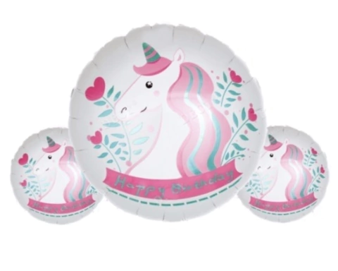 Globo metalizado unicornio rosa 18"