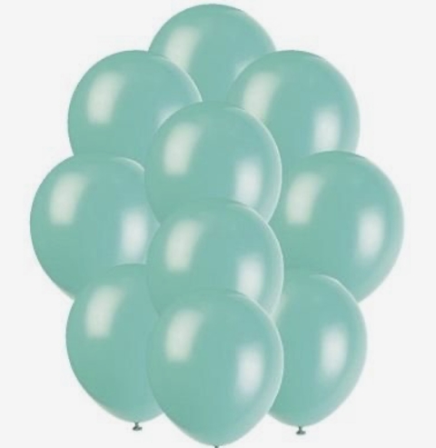 Globo látex Aqua marina perlado 12" x 10 unidades
