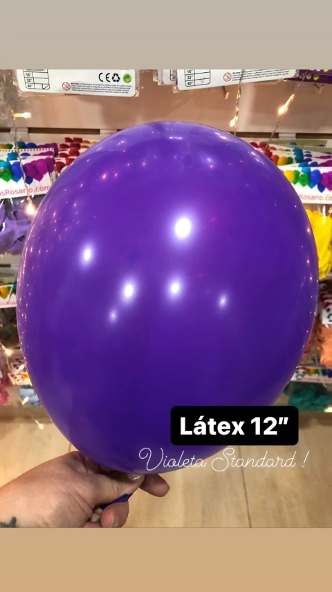 Globo Latex 12" Violeta standard x 10 unidades
