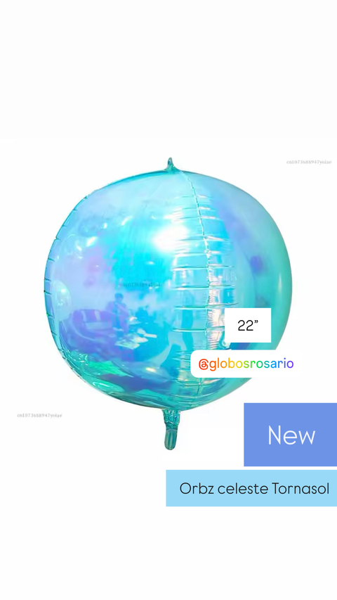 Orbz 22”de color celeste Iridiscente x unidad
