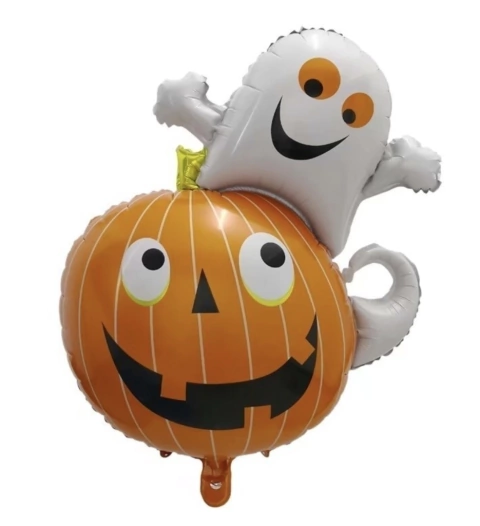 Globo metalizado Halloween calabaza con fantasma 30cm