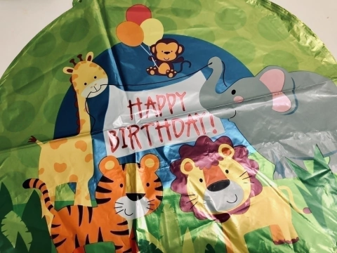 Globo redondo de la selva "happy birthday 18"