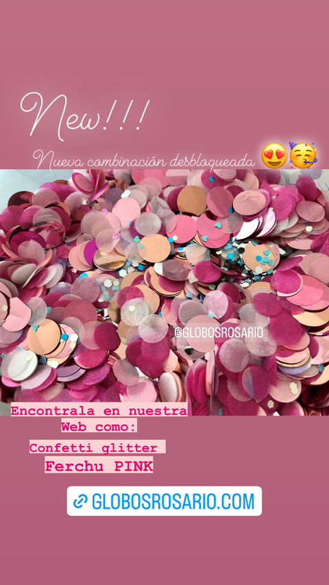 Confetti circular y glitter Ferchu PINK x 10 gramos