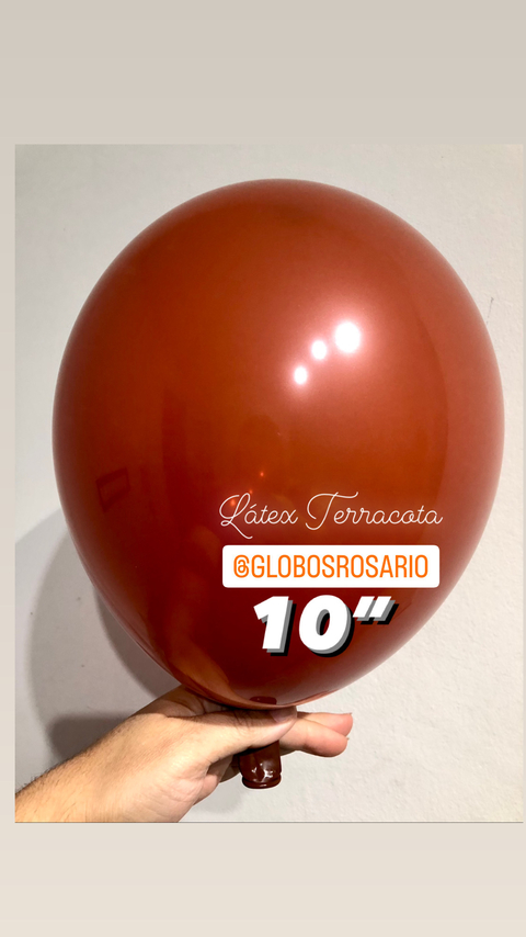 Globo látex Terracota 10" x 10 unidades
