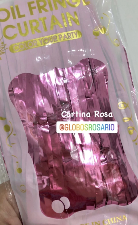 Cortina ROSA metalizada x unidad
