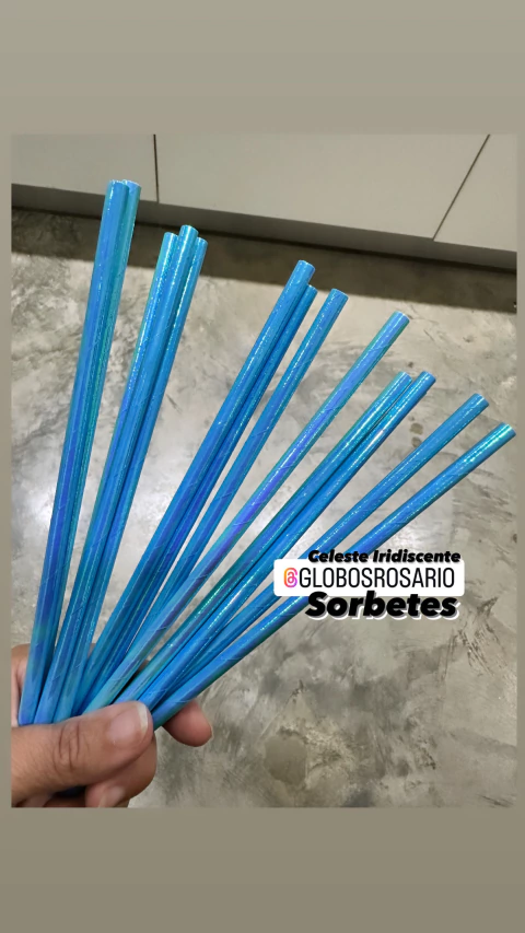 Sorbete Polipapel Celeste iridiscente x 12 unidades