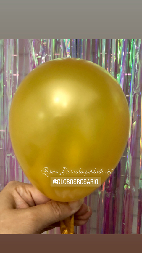 latex Dorado Perlado 5" x 10 unidades