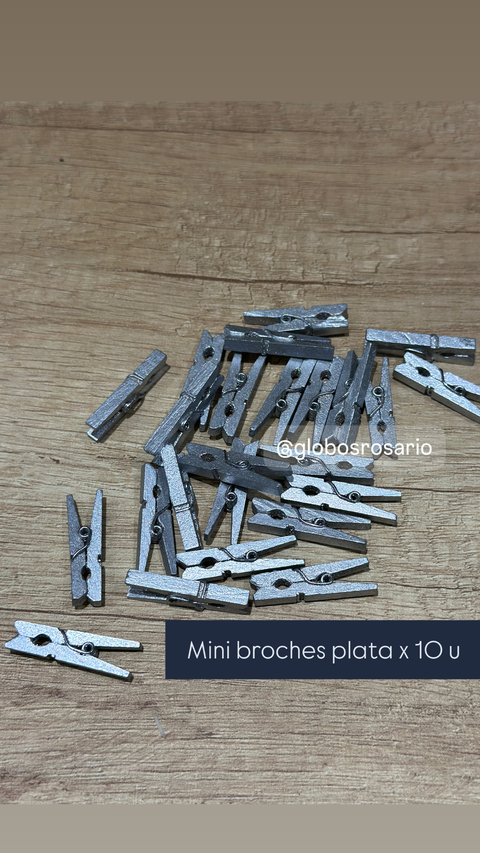 Broches plateados x 10 unidades - comprar online